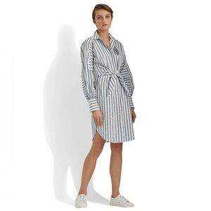 Lauren Ralph Lauren Striped Cotton Broadcloth Shirtdress size 6